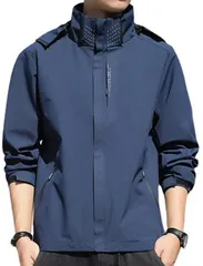 BENQUE(ベンケ) アウトドア ジャケット 登山服 マウンテンパーカー 防寒 防風 撥水 ウェア 長袖 上着 バイク 釣り キャンプ 自転車 トレッキング ウインドブレーカー(ネイビー,  M)