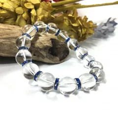 パワーストーン　ブレスレット　水晶　12mm 天然石ブレス （ブルー）メンズ・レディース　男性・女性　数珠ブレス　開運 [k]