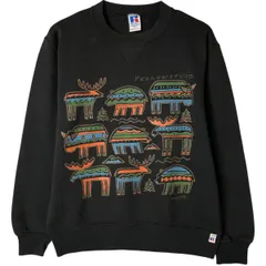 古着 90年代 ラッセル Russell RUSSELL ATHLETIC アニマル柄 プリントスウェットシャツ トレーナー USA製 メンズM相当/eaa579259