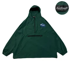 Vintage ヴィンテージ AnorakParka アノラックパーカー NylonJacket ナイロンジャケット PrinteLogo ワンポイント USA製 90s Nylon ナイロン Drawcord ドローコード Green グリーン 緑 L
