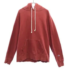 Champion チャンピオン 長袖 スウェットパーカー L レッド プルオーバー レディース 古着