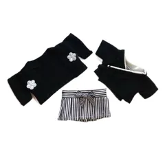 15cm20cmぬいぐるみ用 着せ替え服 ぬい服 コスチューム 黒紋付袴 3点セット