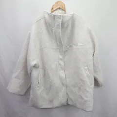 ◇ ⊇ ラウジー 防寒性良好 長袖 ボアジャケット サイズF ホワイト系 レディース E  【1507160024154】