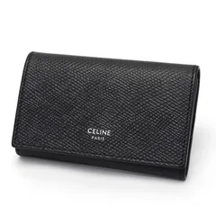 未使用級 新型 CELINE セリーヌ 6連キーケース ロゴグラム ブラック