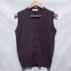 Alessandro Luppi アレッサンドロルッピ イタリア製 N.K.Classic ウールナイロン Vネック ニット ボタン ベスト size.44(S) ブラウン