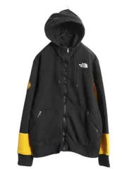 【お得なクーポン配布中!】 ノースフェイス フルジップ スウェット フード パーカー メンズ M / アウトドア トレーナー 裏起毛 ワッペン ツートン ブラック イエロー
