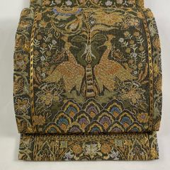 紬 身丈154.5cm 裄丈62cm S 袷 本場黄八丈 証紙 格子 山吹茶色