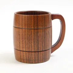 天然木製 ビールジョッキ ビアジョッキ エールジョッキ 樽型 大きい 木目 漆塗り マグカップ カップ コップ 大容量 アメリカン サイズ 軽い キャンプ アウトドア 父の日 男性 割れにくい