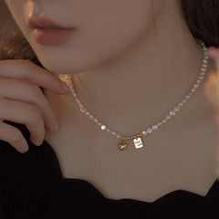 ナンバーチャーム バロックパール チェーンネックレス No.2 アレルギー 