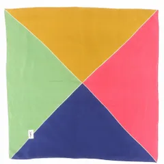 Vintage YVES SAINT LAURENT イヴサンローラン 配色 大判 スカーフ ストール ショール シルク100％ フランス製 レディース 【中古】