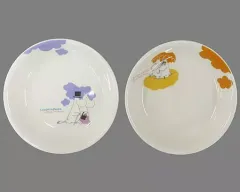 【中古】皿・茶碗 ムーミン＆パパママ パスタカレー2枚セット(皿) 「ムーミン」