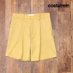 春夏/costumein/48サイズ/ハーフパンツ VISENTIN カノニコ社 上質ウール 無地 ワンタック イタリア製 新品/マスタード/kd262/