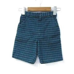 ファミリア ショートパンツ ボトムス ハーフパンツ チェック柄 キッズ 男の子用 120サイズ 緑×紺 Familiar 【中古】