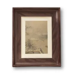 Golspia フォトフレーム 壁掛け l判 写真立て タテヨコ シンプル 記念日 木目調 ブラウン 