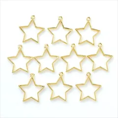 レジンフレーム 空枠【tg18 ゴールド】10個セット スター 星 型枠 モールド UVライト ストラップ キーホルダー チャーム クレイ ネックレス ペンダント ハンドメイドアクセサリーパーツ
