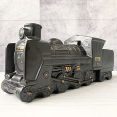 蒸気機関車 汽車 C57180 花瓶 鉢 フラワーベース 陶器 置物 小物入れ 黒