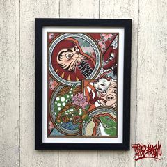尾九 和物 吉祥画  A4サイズ フレーム付き