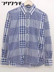 ◇ ◎ The DUFFER of ST.GEORGE ギンガムチェック BD ボタンダウン 長袖 シャツ サイズS ホワイト ネイビー メンズ  【中古】 【1111260010759】