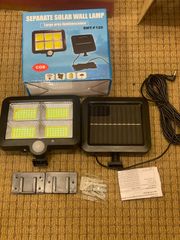 訳あり 【分離式のソーラーパネル】 ソーラーライト 128LED 人感センサー5Mコード