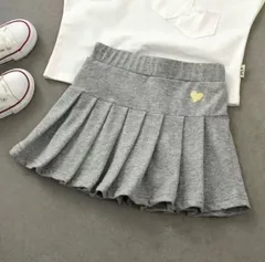 キッズ　ガールズ　Aライン　インナーパンツ付きミニスカート　ニットプリーツスカート　100 110 120 130 140 150サイズ