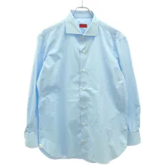 ISAIA イザイア コットン ホリゾンタルカラーシャツ  ブルーのサムネイル