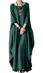 フォレストエレガントファッション無地ロングワンピ遮光薄手大きいサイズレディース春秋服 レディース長袖ゆったりワンピース [JINJUDUO]