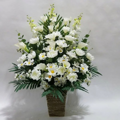 造花仏花白仕上げ　BTU3(高95×幅65)光触媒コーティング