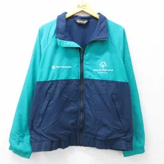 XL/古着 長袖 ナイロン ジャケット メンズ 80s テクノロジー ラグラン ツートンカラー 緑他 グリーン 内側フリース 25oct11 中古 アウター 