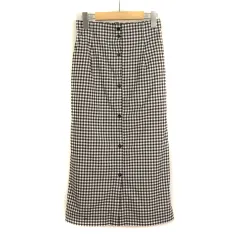 ローリーズファーム LOWRYS FARM スカート タイト ギンガムチェック M 黒 ブラック 白 ホワイト