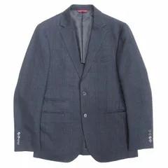 美品 ブラックレーベルクレストブリッジ BLACK LABEL CRESTBRIDGE グレンチェック テーラードジャケット 春夏 シングル 2釦 ノッチドラペル ブレザー ブルゾン L 紺 ネイビー/メンズ