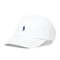 [ローレンス・クラブ] メンズ ポニーロゴキャップ チノコットン ベースボールキャップ フロントに象徴的なポニー刺繍 (JP, アルファベット, Free Size, White)