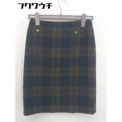 ◇ NOLLEY'S ノーリーズ バックジップ チェック 膝丈 タイト スカート サイズ38 ネイビー ブラウン レディース  【中古】 【1112240000630】