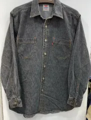 Mオススメ/唯一実物 ヴィンテージ LEVI'S 赤タブ ブラックデニム デニム シャツ