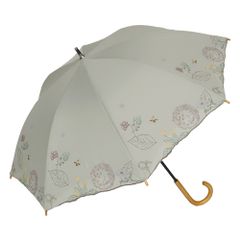 シノワズリーモダン ボタニカル刺繍かわず張りショート晴雨兼用日傘