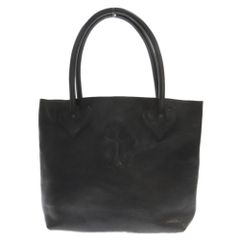 CHROME HEARTS (クロムハーツ) FS TOTE FSトート クロスパッチ付きレザートートバッグ ブラック 国内ギャラ付き