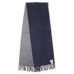 美品 UNITED ARROWS ユナイテッドアローズ リバーシブル カシミヤ ニット フリンジ マフラー CM CASH REVER MUFF 1436-699-1802 ストール ビジネス フォーマル BEAUTY＆YOUTH ネイビー グレーのサムネイル