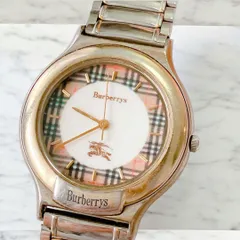 可動品【バーバリー】スイス製　デイト　チェック柄アイボリーダイヤル　ラウンドフェイス　50M　QZ　レディース腕時計　H741 2025年最新Yahoo!オークション - バーバリー(は行 ブランド腕時計)の