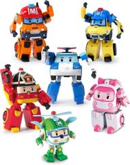 新品大人気アニメ　ロボカーポリー6台セット　変身変形ロボット　ミニカー  箱付き