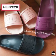 ハンター HUNTER ウーメンズオリジナルハンタースライド レディース シャワーサンダル WFD4016 WOMENS ORIGINAL HUNTER SLIDE コンフォートサンダル ぺたんこ フラットサンダル 晴れ雨兼用 ラバー  ネイビー