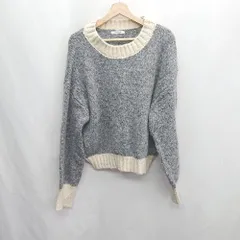 ◇ ⊇ classicalelf クラシカルエルフ バイカラー 長袖 ニット サイズL グレー レディース E  【1409240056614】