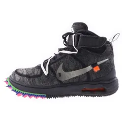 NIKE (ナイキ) ×OFF-WHITE AIR FORCE 1 MID SP オフホワイト エアフォース1 ミッド スニーカー ブラック US9.5/27.5cm DO6290-001