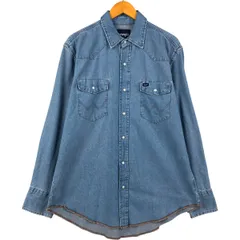 古着 ラングラー Wrangler 長袖 デニムウエスタンシャツ メンズL相当/eaa584787