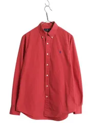 【お得なクーポン配布中!】 ラルフローレン オックスフォード 長袖 ボタンダウン シャツ メンズ M ポロ 長袖シャツ 薄手 コットン BD ワイシャツ ワンポイント 細身 赤