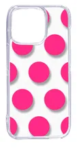 【新品未使用】iPhone15 Pro アイフォン15プロ クリア ハードケース ドット柄 水玉 (ピンク) スマホケース カバー cl-ip15pro-dotbig-01
