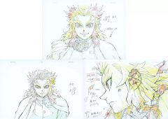 [중고] 원화 일러스트 보드 TV 애니메이션 귀멸의 칼날 무한 열차편 1 ufotable 구입 특전 본편 복제 원화 3장 세트