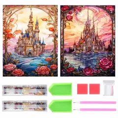 【新着商品】ダイヤモンドアート 5D ダイヤモンドアート 初心者 全面貼り付け 大人の子供 きれい DIY 2個セット 手芸キット ダイヤモンドの絵画 家の壁の装飾 キット (I) サムコス