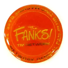 【中古】バッジ・ピンズ(男性) TM NETWORK バッジ(オレンジ) 「オフィシャルファンクラブ TIMEMACHINE CAFE」 継続特典のサムネイル
