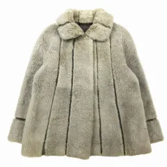 FUR star ファースター ボア ファー ステンカラー コート ジャケット ハーフ丈 アウター サイズ9 M ベージュ レディース 【中古】