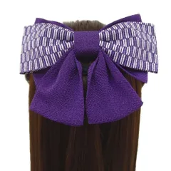 髪飾り リボン 卒業式 袴 成人式 振袖 前撮り 紫 矢絣 かんざし 和柄 ちりめん 古典 レトロ ヘッドドレス 髪型 ヘアスタイル No.9-3357