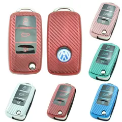 フォルクスワーゲン TPU キーケース キーカバー 全5色 VW Volkswagen ビートル ゴルフ など フルカバー キーホルダー メタリック メッキ カーボン柄 キーレス スマートキー キーフォブ【カー用品のお店BeeTech】カーアクセサリー